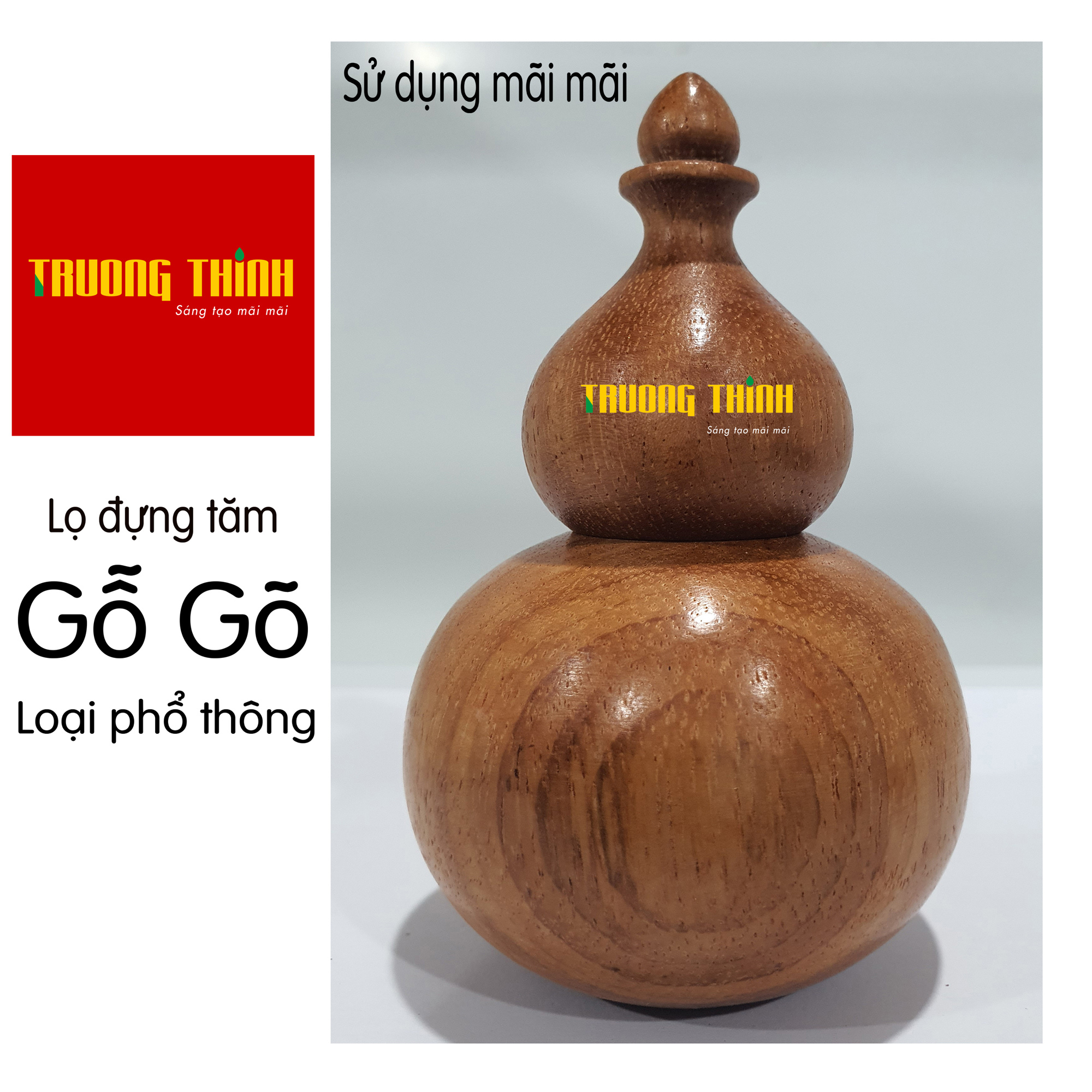 Lọ đựng tăm bằng gỗ gõ cao cấp trường thịnh tiện dụng bền đẹp sang trọng tiết kiệm – hình hồ lô.