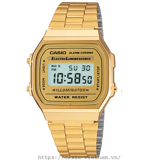 Đồng hồ nam/nữ dây kim loại chính hãng casio a168wg-9wdf