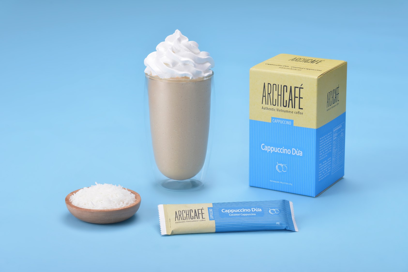Cà phê hòa tan archcafe cappuccino dừa 20g*12