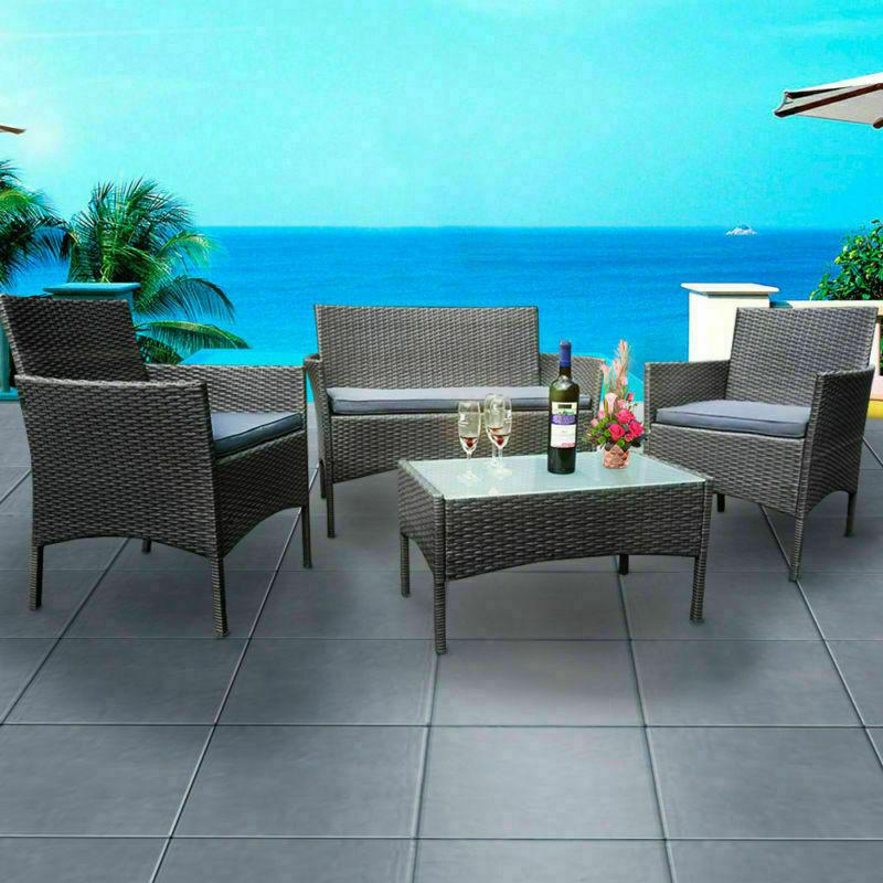 Bộ bàn ghế sofa 4 pcs ngoài trời trong nhà phòng khách balcony sân vườn