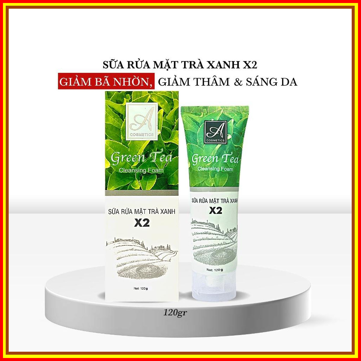 Sữa rửa mặt trà xanh X2 Phương Anh Sữa Rửa Mặt Trà Xanh A Cosmetics
