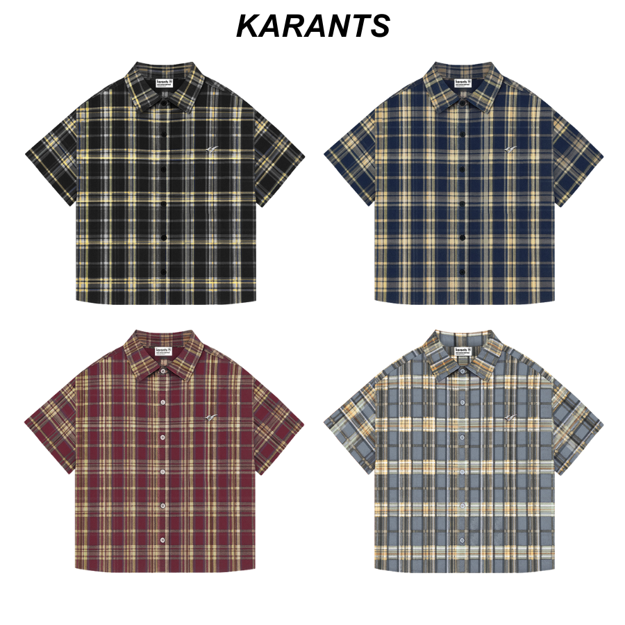  Áo Sơ Mi Trơn Logo KimLoại Karants Form Boxy Vải Flannel Premium Nam Nữ Unisex Menswear Hot Trend 2025 - KR268 