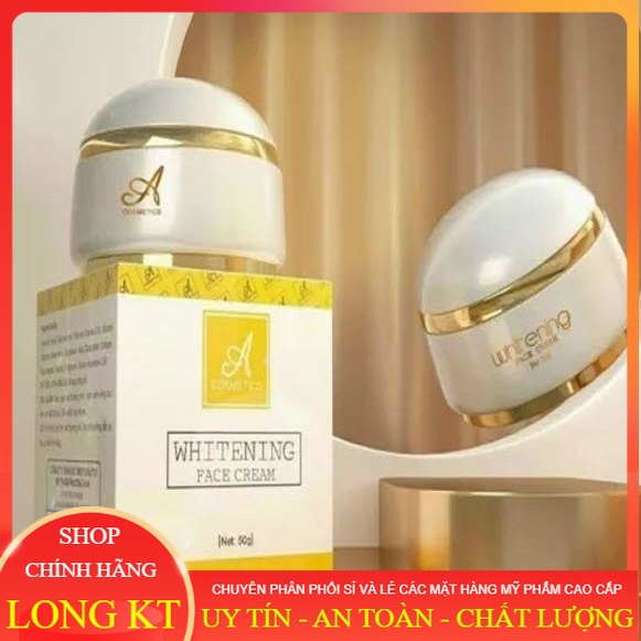 Chính hãng - Kem Dưỡng Trắng Da Face Pháp A Cosmetic 50g Mẫu Mới Kem face Mềm trắng da  A cosmetics Phương Anh 50gr- Loại bỏ sắc tố đen - Giúp da căng bóng mịn màng - Giúp trắng da- Có thể làm kem nền make up - Mờ thâm do mụn, nám