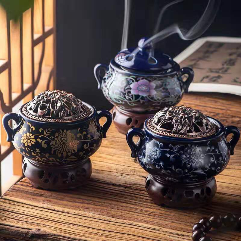 [HCM][Cao Cấp] Lò đốt trầm hương điện Ngọc Tuyết với chất liệu gốm cách điện cao cấp với dây hẹn giờ tự ngắt  (nắp đồng)