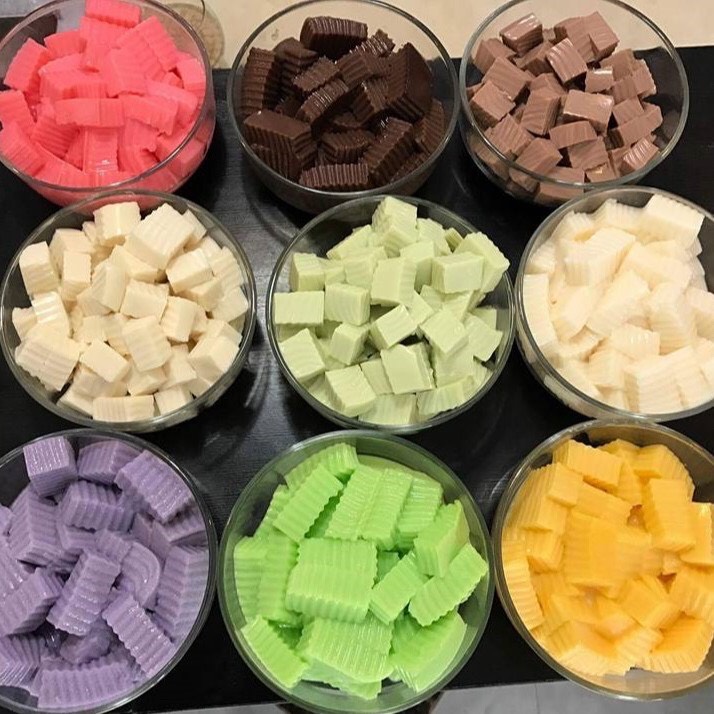 Set 8 vị Bột Pudding Hàng Huy Douxian túi ch-iết 100g các vị
