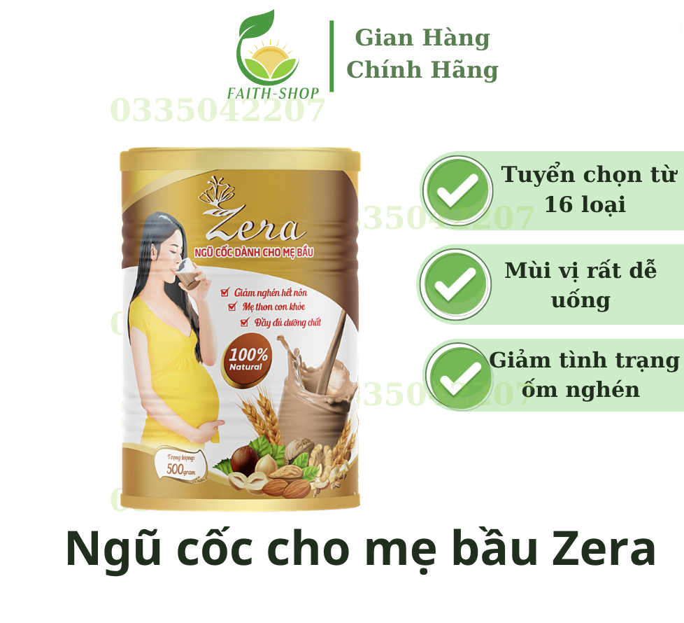 Bột ngũ cốc cho bà bầu zera - ngũ cốc cho mẹ bầu - tặng vòng dâu tằm -ngũ cốc dinh dưỡng - sữa bầu, lợi sữa 1lon275