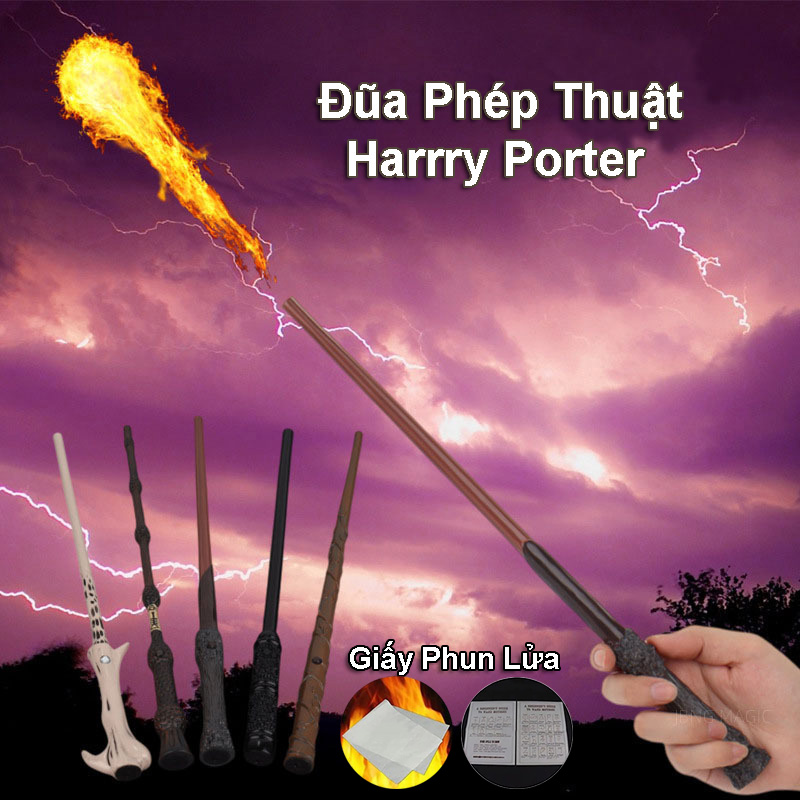 Đũa phép thuật harry potter tạo ra lửa ma thuật bằng giấy ảo thuật,phiên bản đũa cao cấp trong phim.đồ chơi nhập vai thông minh,quà tặng cho bé