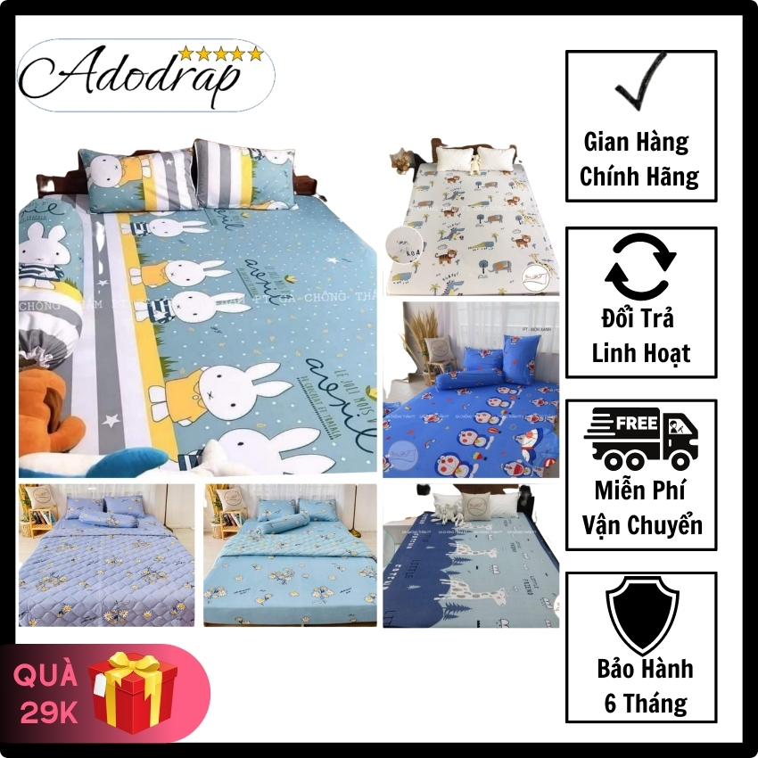 [FREESHIP+QUÀ]Ga chống thấm COTTON Ga chống thấm cao cấp - Drap chống thấm chính hãng PT,1m6x2m,1m8x2m,2mx2m2, không nóng không bí không sột soạt,dễ dàng vệ sinh, An toàn cho bé,100% Cotton.ADODRAP