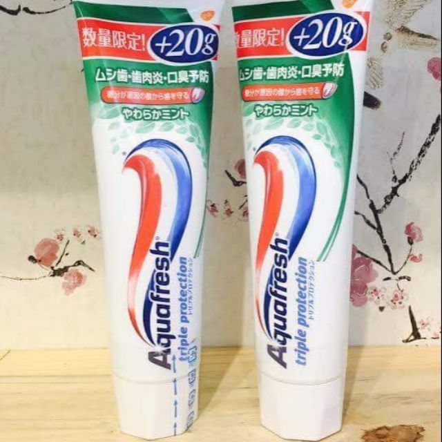 Kem đánh răng aquafresh bạc hà/ trà xanh, nhật