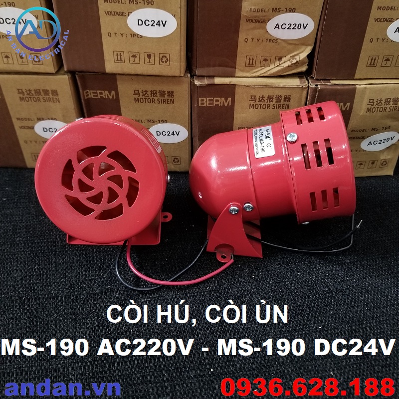 Còi hú, còi ủn, còi hú xé gió báo động chống trộm chống ms-190 ac220v - ms-190 dc24v