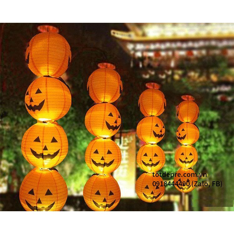 Đèn lồng giấy trang trí halloween kiểu tròn đường kính 20cm