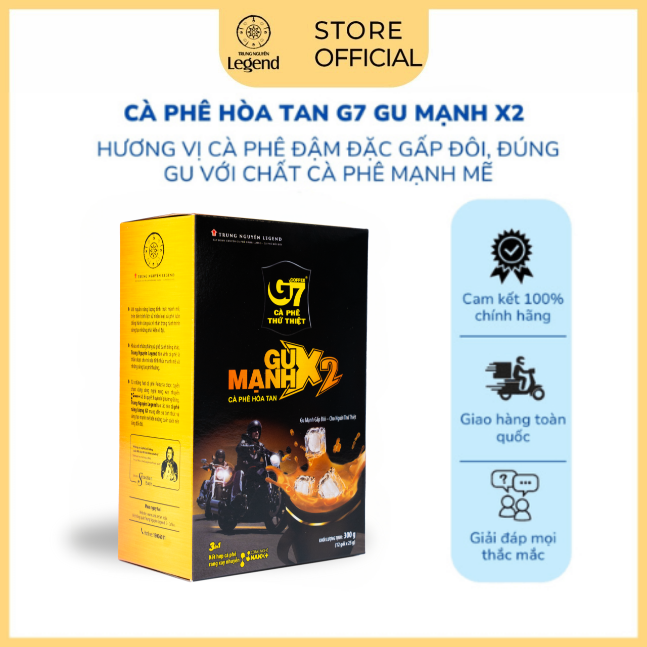 [COMBO 2 Hộp] Trung Nguyên Legend Cà Phê Hòa Tan Sữa G7 3in1 Gu Mạnh X2 - Hộp 12 gói