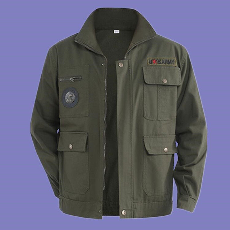 Áo Khoác Chống Gió Cho Nam Phi Công Áo Khoác Chiến Thuật Quân Sự Cho Nam Áo Khoác Túi Hộp Dụng Cụ Jaket Lelaki823