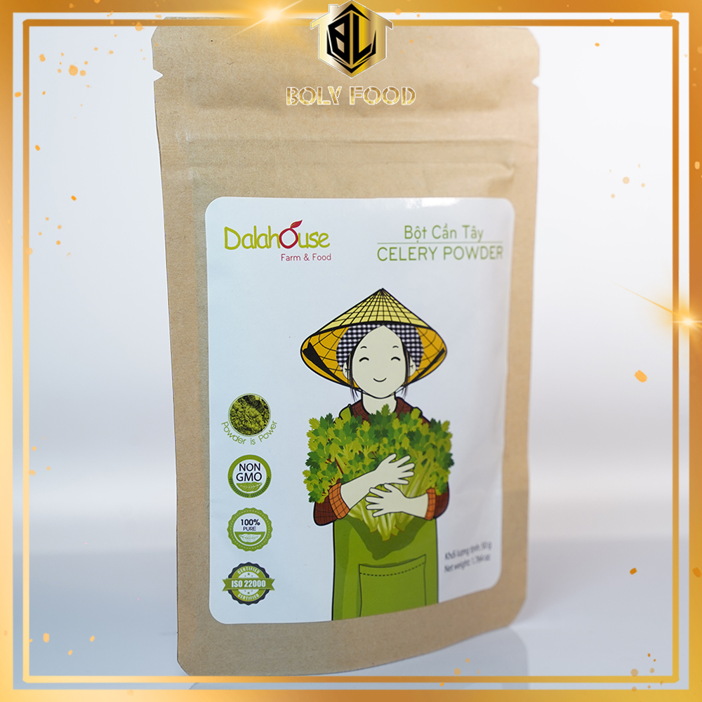 Bột Cần Tây Dalahouse Hỗ Trợ Giảm Cân Lợi Gan Cải Thiện Tim Mạch - Bột Cần Tây sấy lạnh - Dalahouse hộp 50gr