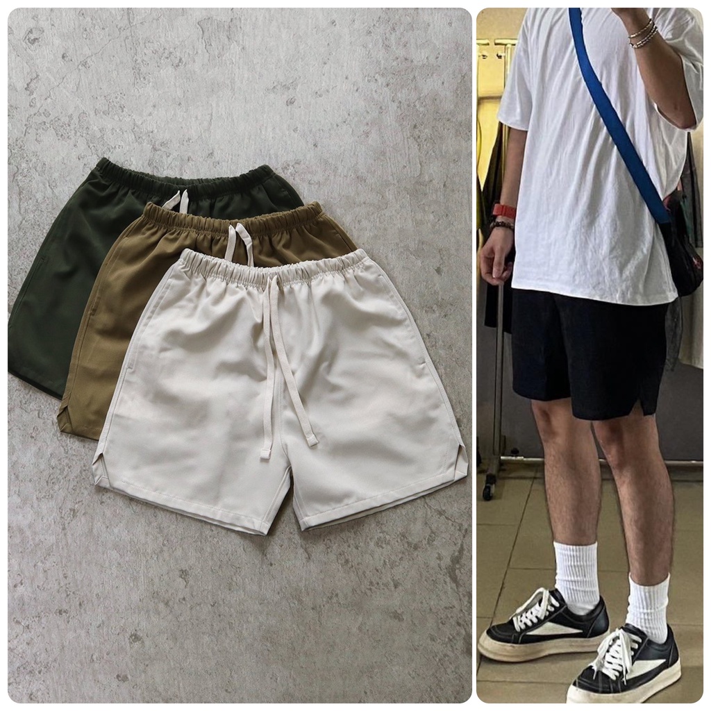 Quần short nam kaki DATINO Streetwear form rộng mặc trên gối túi sâu