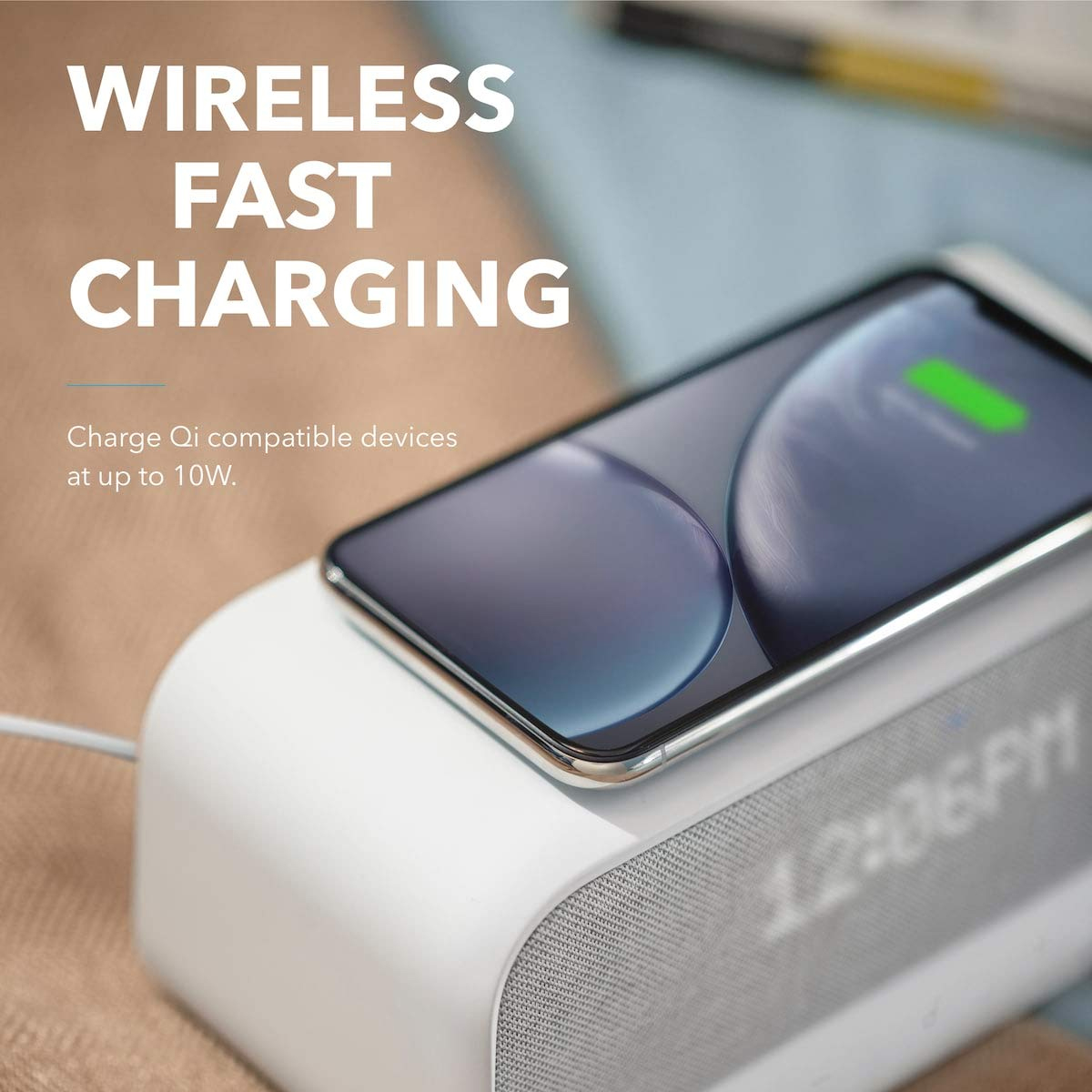 Loa Bluetooth Soundcore Wakey - A3300 Bluetooth 5.0 hỗ trợ sạc không dây Qi 10W , FM , thẻ nhớ , hẹn giờ báo thức thông minh