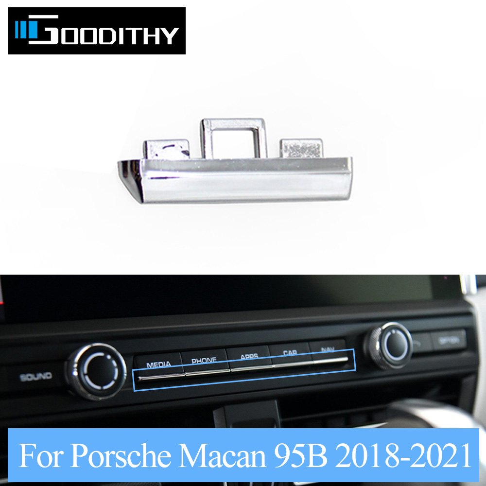 Công tắc trang trí nút màn hình xe hơi Dải mạ crôm cho PORSCHE MACAN 95B 2018 2019 2020 2021 95b919597
