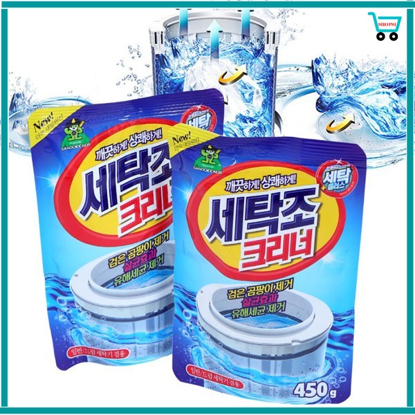 COMBO 2 GÓI BỘT TẨY LỒNG GIẶT HÀN QUỐC CAO CẤP 450G - bột tẩy lồng máy giặt - nước vệ sinh máy giặt