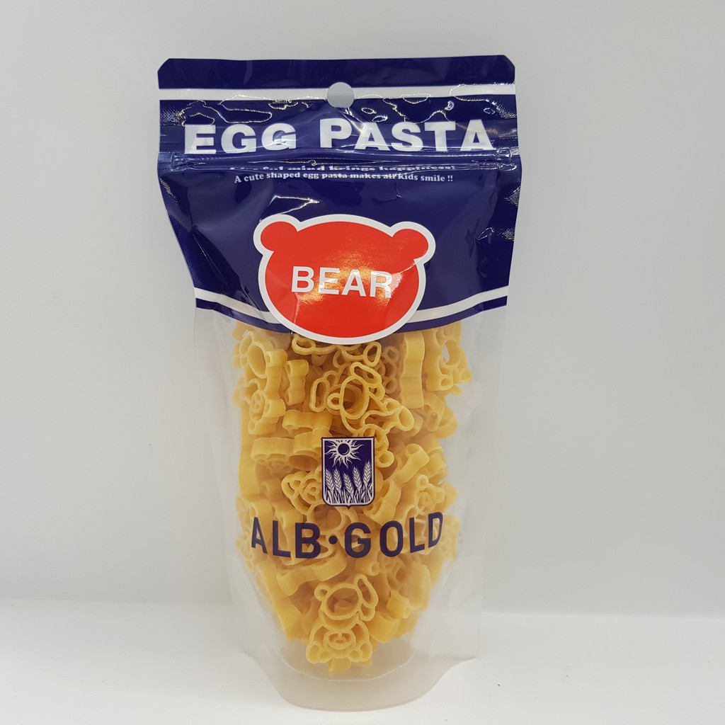 Mì Nui Trứng ALB - GOLD Hình Gấu 90g, Mì Cho Bé Ăn Dặm, Mì Em Bé, Mì Hữu Cơ Cho Bé, Mì Tôm Cho Bé, Nui Cho Bé Ăn Dặm