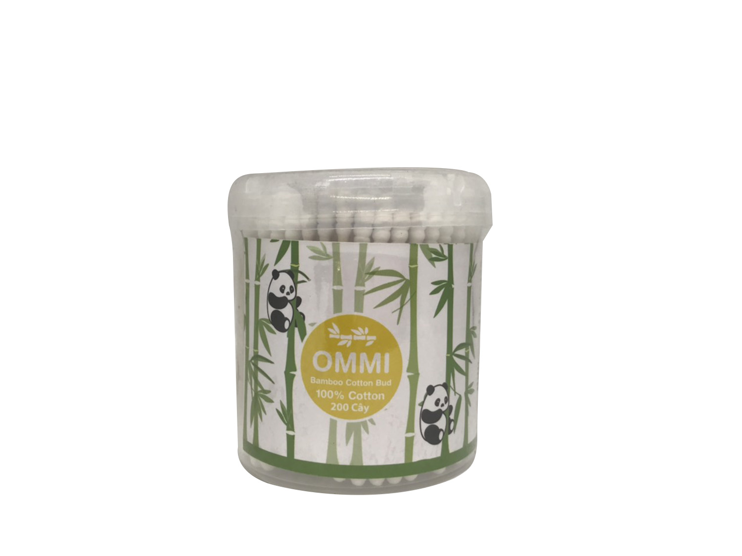 TĂM BÔNG OMMI THÂN TRE HỘP 200 CÂY