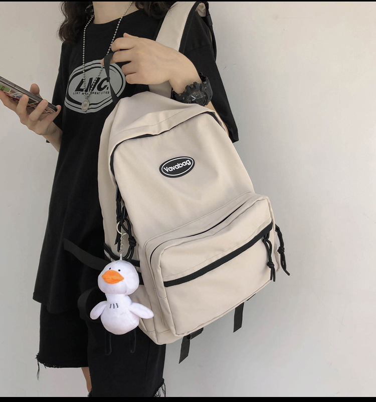 Ba lô vải đi học, balo nữ thời trang, balo unisex. B090 balo vava trơn