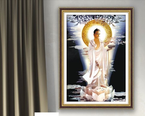 Tranh thêu chữ thập Phật Dược Sư Lưu Ly A1194 - kích thước 44 * 60