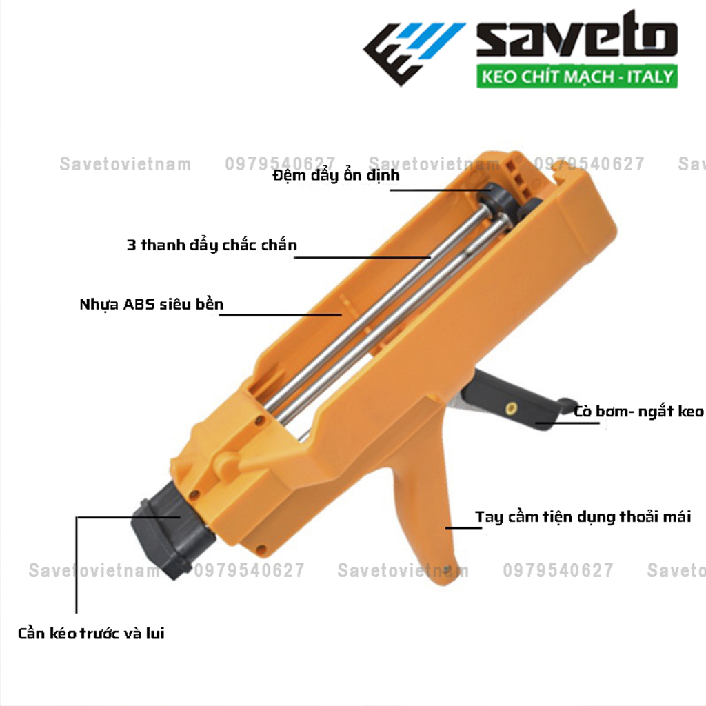 Súng Bắn Keo Chít Mạch Nhập Khẩu Siêu Bền - Súng bắn keo 2 thành phần