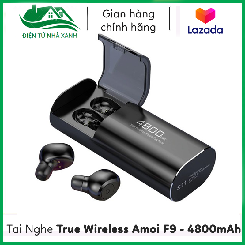 Tai Nghe Bluetooth 5.0 True Wireless Amoi F9 - 4800mAh S11 Kiêm Sạc Dự Phòng, Tích Hợp Micro, Nghe Nhạc 4 - 6h Liên Tục, Eco Digital Studio