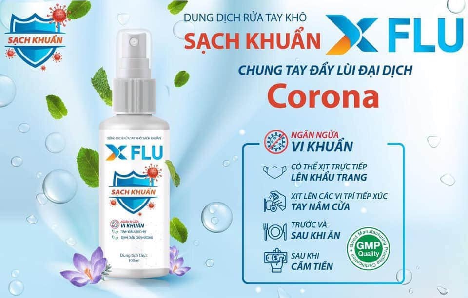 Nước rửa tay khô sát khuẩn X Flu (dạng xịt)