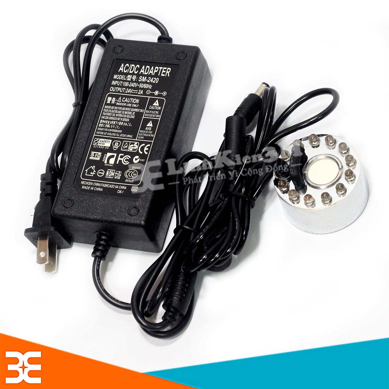 Combo Động Cơ Phun Sương HB-20 Và Nguồn Adapter 24V-2A ( Chế bộ tạo độ ẩm phòng cực nhanh )