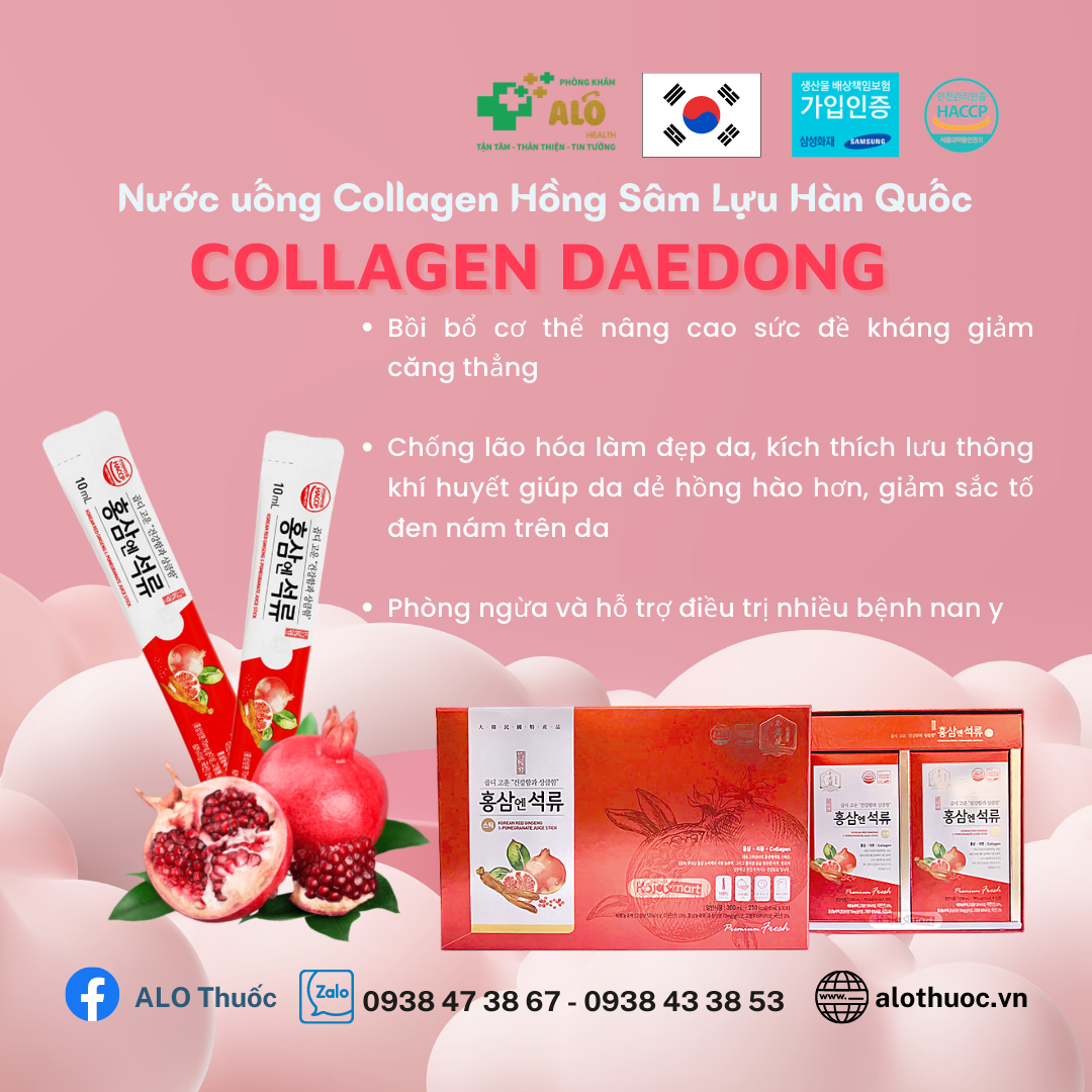 Nước hồng sâm lựu collagen daedong