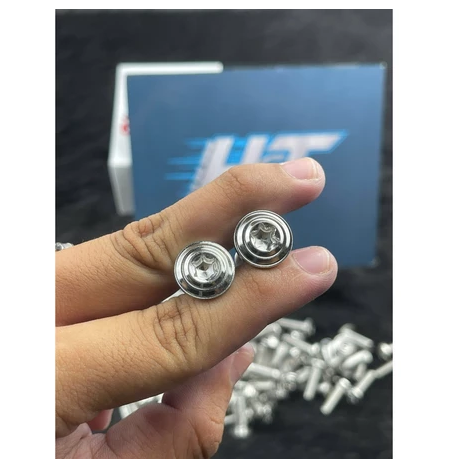 Ốc đĩa inox 304 mẫu Thái 8li25 phụ kiện xe máy HT, không gờ, bền sáng, tất cả dòng xe(chỉ đĩa thẳng)