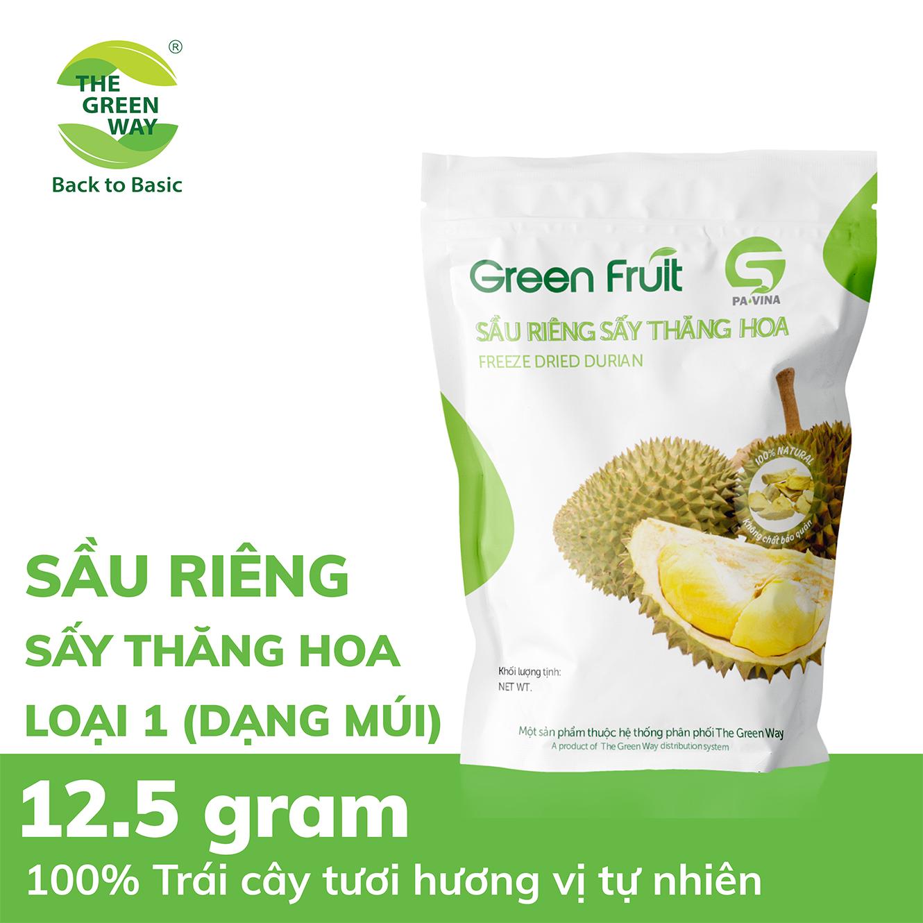 Green fruit – sầu riêng sấy thăng hoa l1 - 12.5gr/túi
