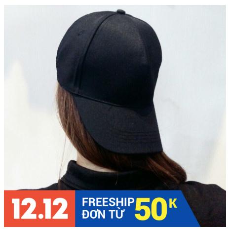 Mũ nón kết nam nữ trơn màu đen nón lưỡi trai thể thao