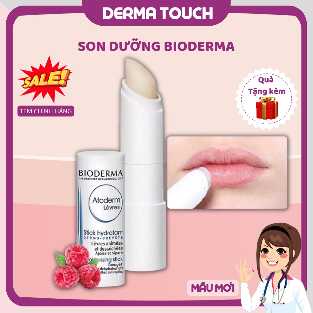 Son Dưỡng Môi Khô Nứt Nẻ Bio Atoderm Stick Levres 4g, giúp môi bóng hồng môi tự nhiên - DMP Derma Touch