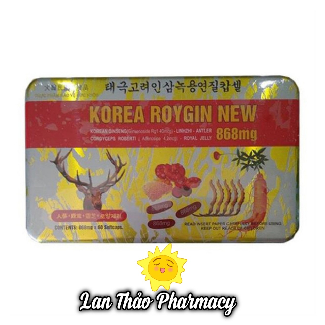 Viên uống bồi bổ cơ thể sâm hàn quốc korea roygin new 868mg hộp 60 viên