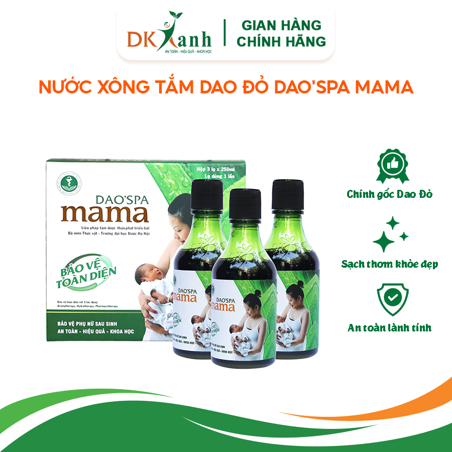 Xông tắm sau sinh dao'spa mama hộp 3 chai 250ml - dk pharma