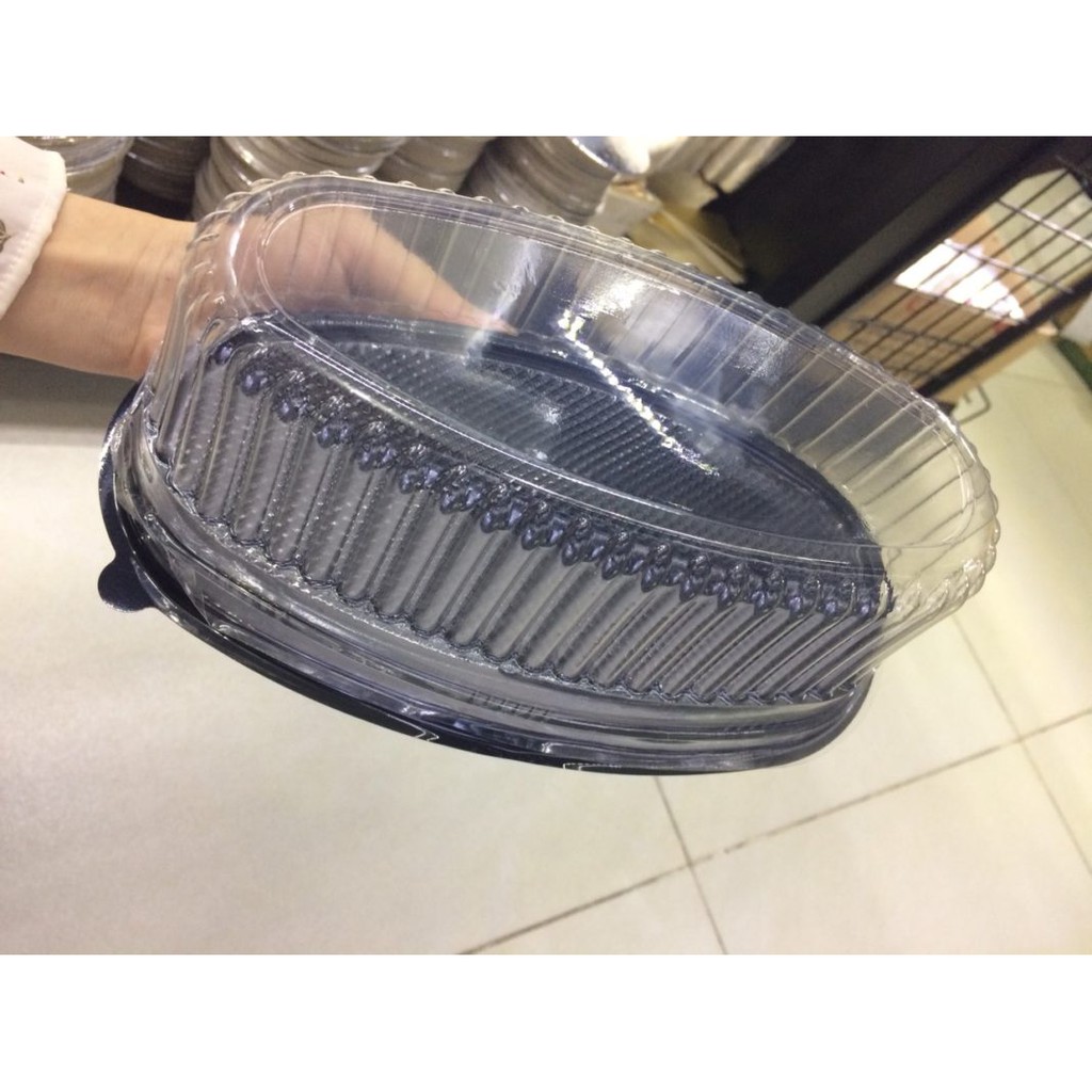 100 hộp nhựa f70 oval đế đen - nắp sọc f70