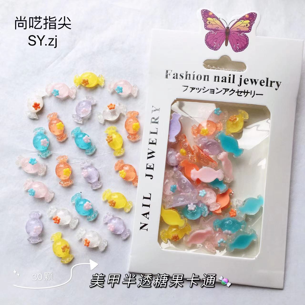 Charm kẹo mix màu đính móng tay - mini nails