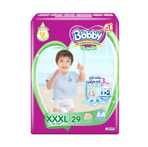 Bỉm - Tã quần Bobby size XXXL 29 miếng (cho bé từ 20-35kg)