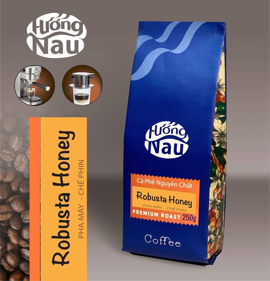 1KG CÀ PHÊ ROBUSTA HONEY VŨ HƯƠNG NÂU, RANG MỘC, KHÔNG TẨM ƯỚP, KHÔNG CHẤT BẢO QUẢN, PHA PHIN VÀ PHA MÁY, THƠM NGON, HẬU NGỌT.