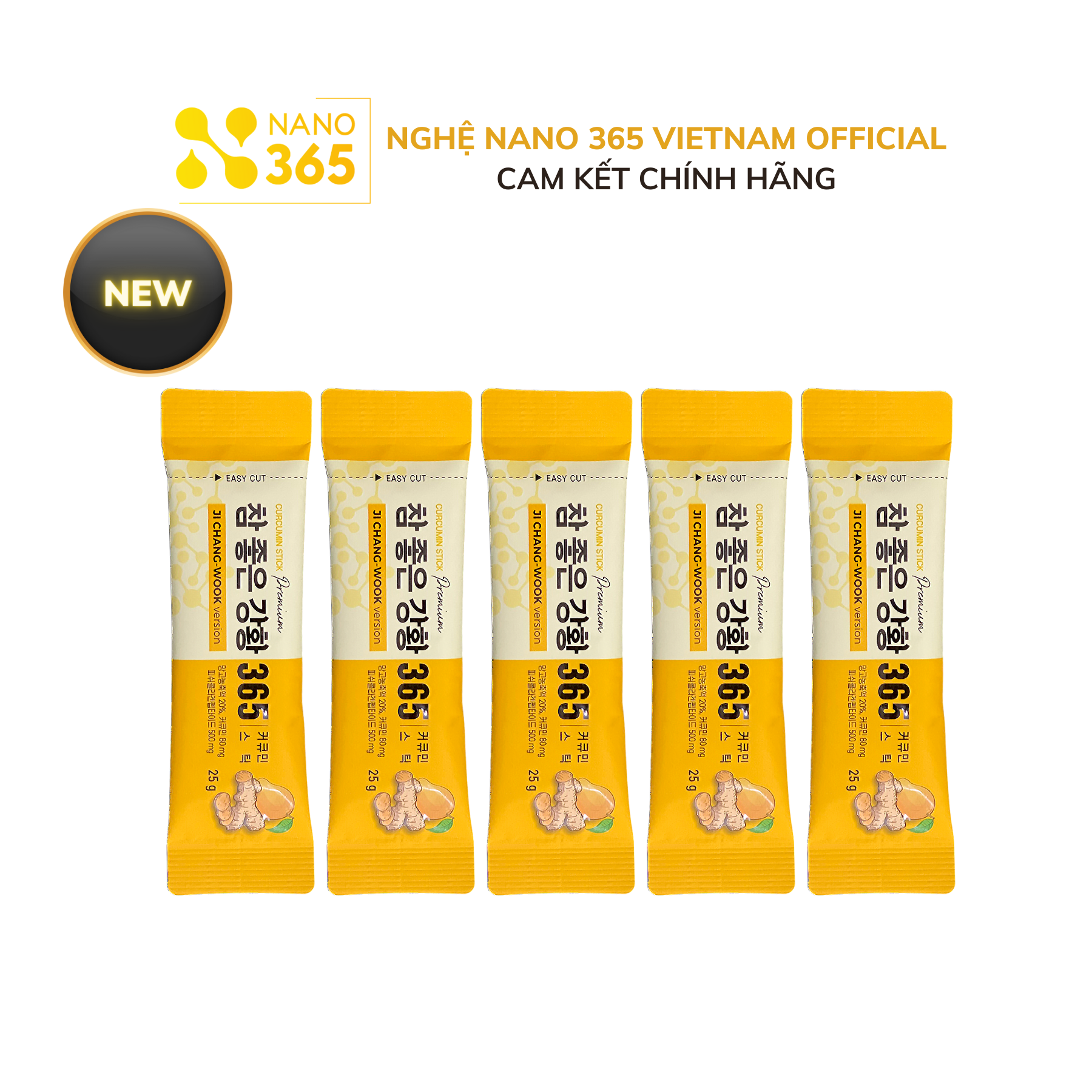 Thạch Nghệ Nano Curcumin 365 Collagen Premium vị xoài set 5 thanh