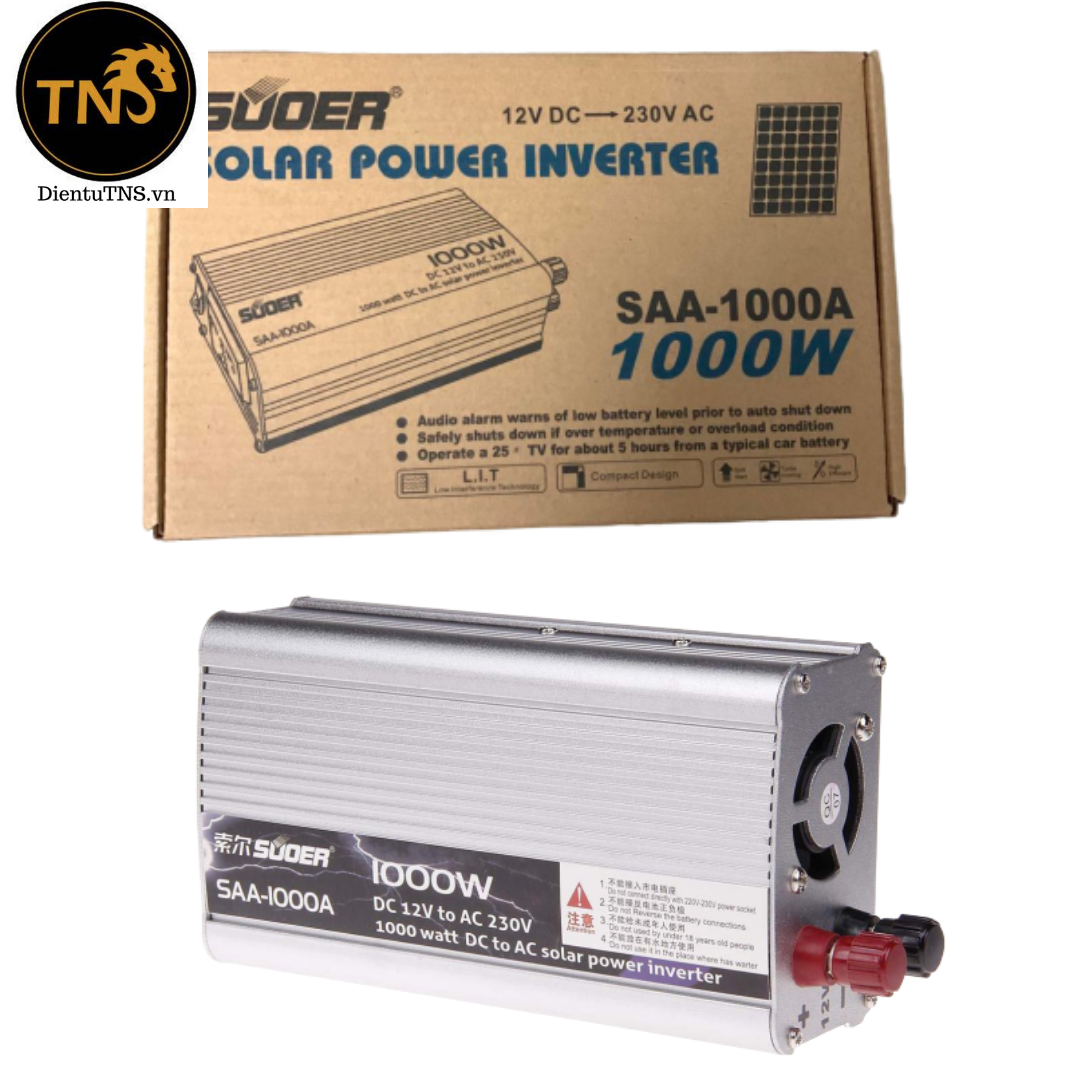 [HCM]Máy phát điện INVERTER SUOER SAA-1000A 12V-220V
