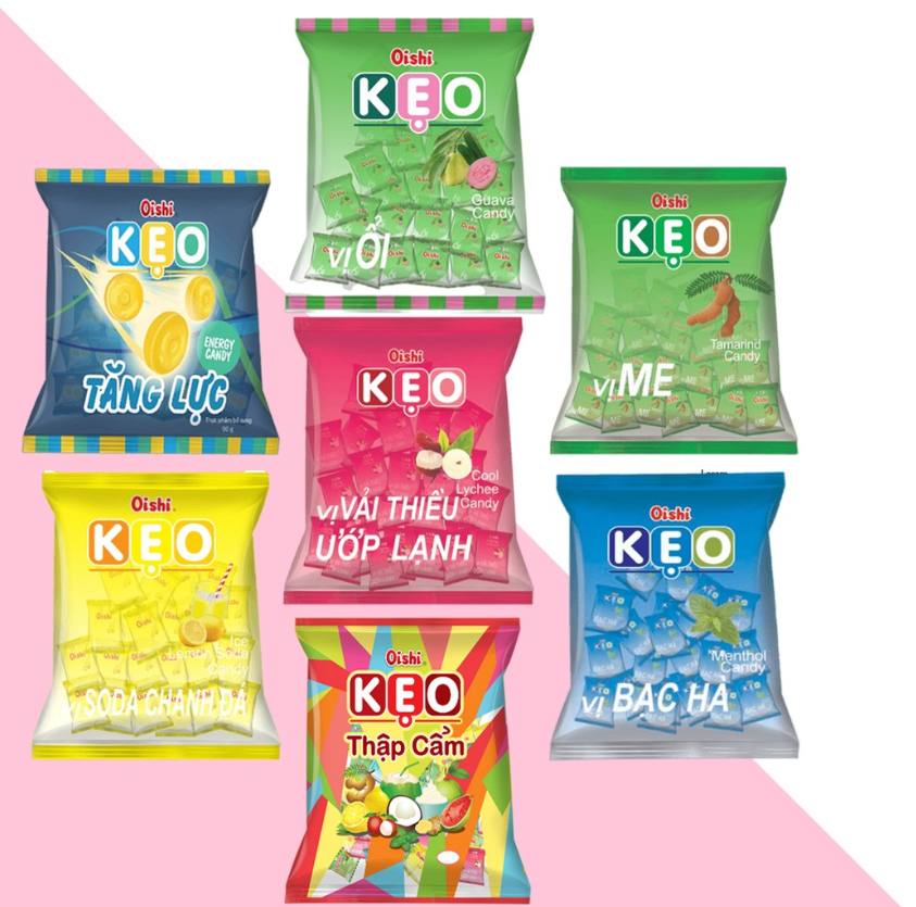 Kẹo Oishi mix vị gói 90gr.