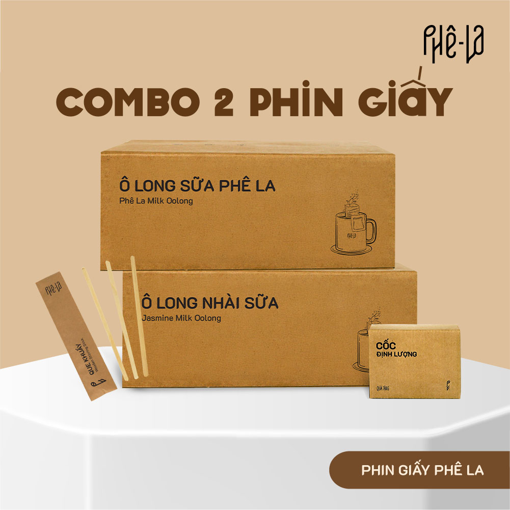 [COMBO 02 Phin giấy] Trà Ô Long phin giấy Phê La (Hộp 10 gói): vị Nhài Sữa/ vị Sữa