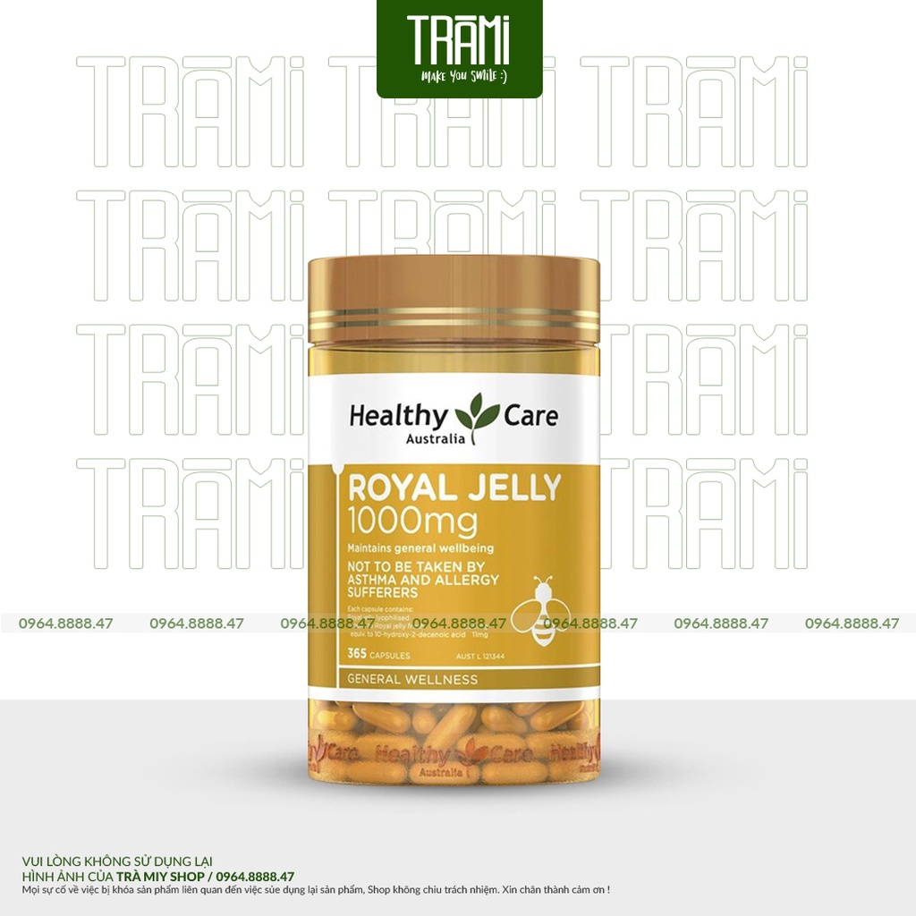 Sữa ong chúa cao cấp healthy care royal jelly 1000mg của úc 365 viên.