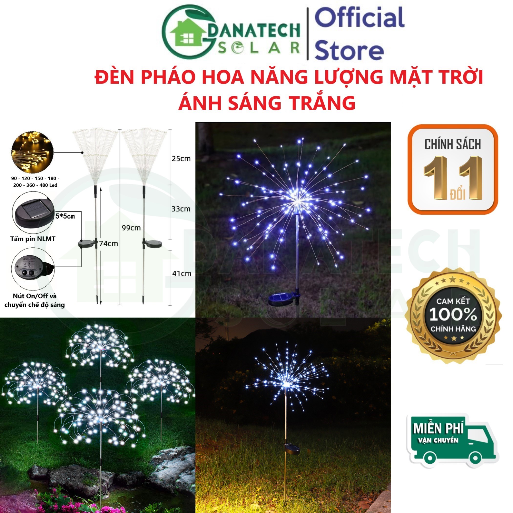 Đèn pháo hoa năng lượng mặt trời, trang trí tiểu cảnh, sân vườn siêu đẹp