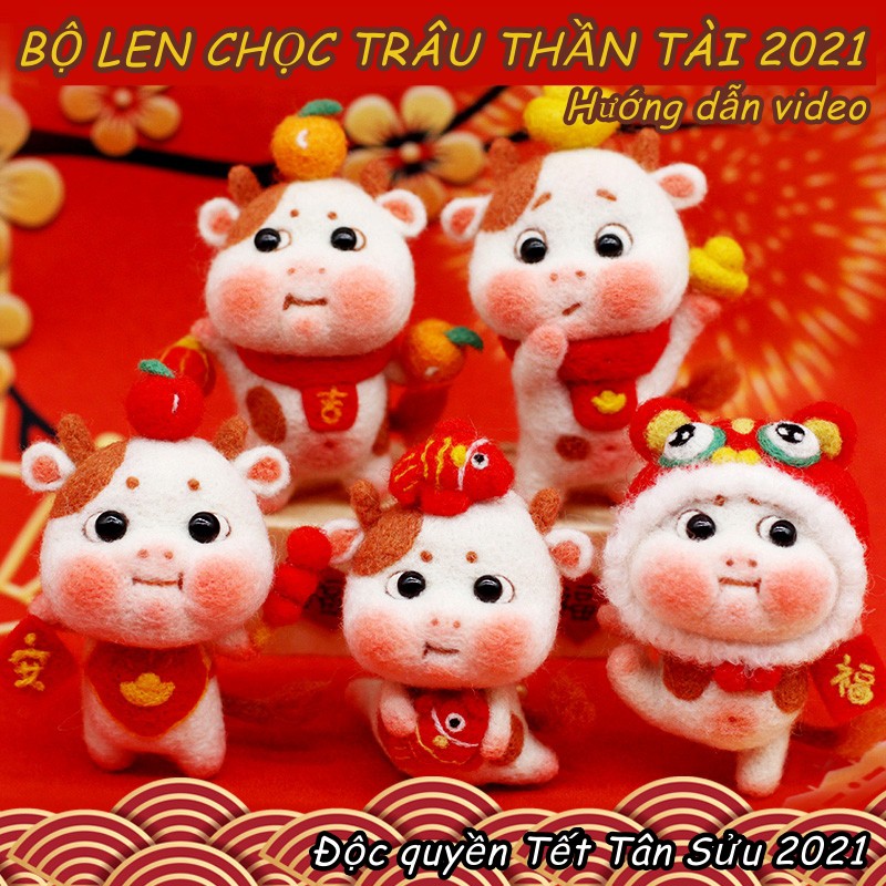 [HCM][Tân sửu 2021] Bộ len chọc cho mùa tết Trâu Thần Tài có hướng dẫn video