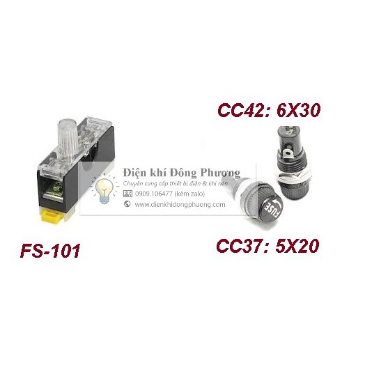 Đế cầu chì 5x20 6x30mm fs-101 15a 125vac