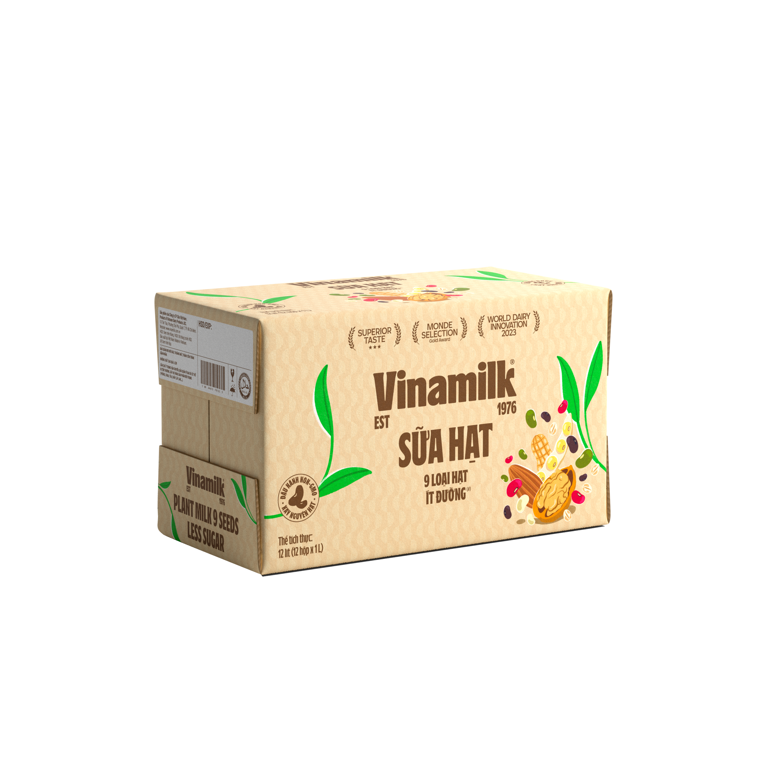 Sữa 9 loại hạt Vinamilk Super Nut - Thùng 12 hộp 1L